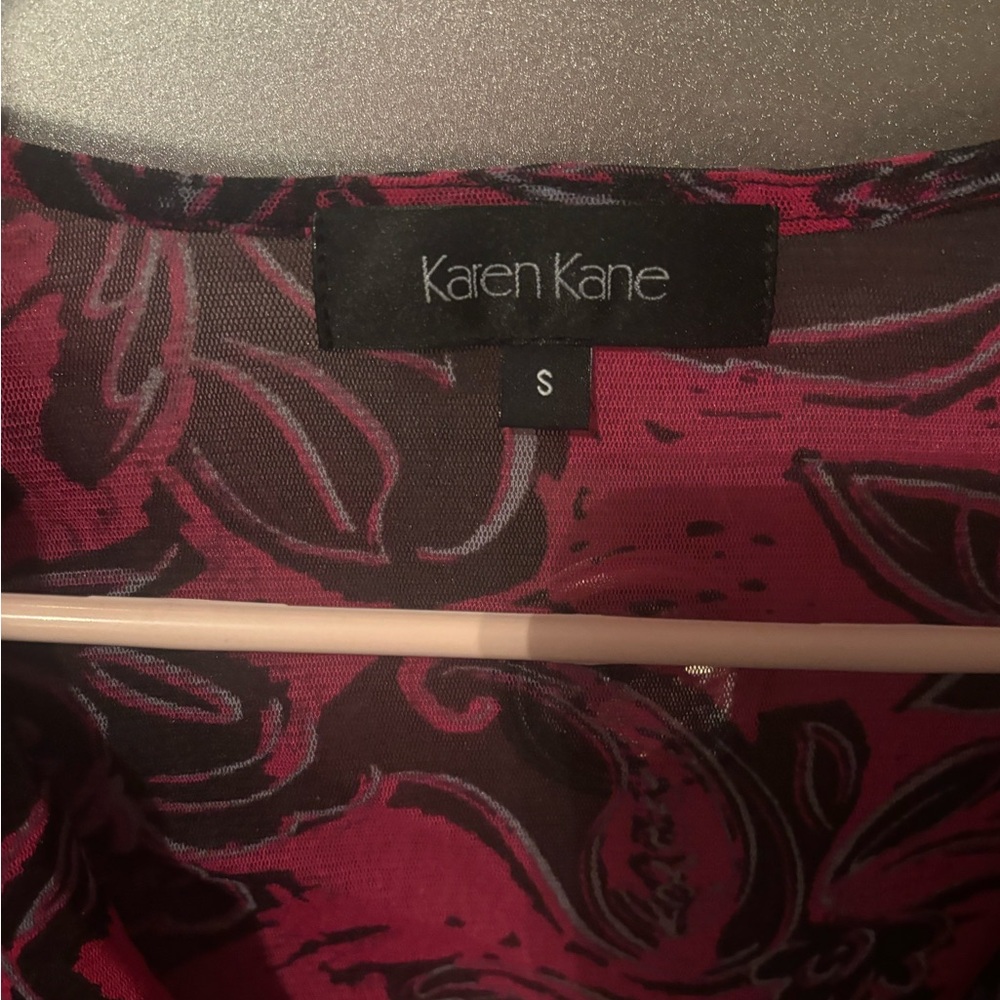 Karen Kane Pink Long Sleeve Bodycon Blouse for Night Out - Picture 3 of 4